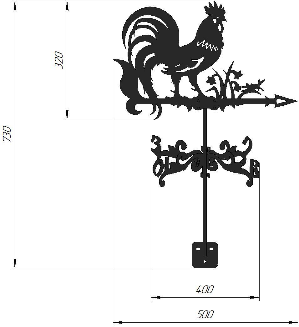 Флюгер петух своими руками фото чертежи