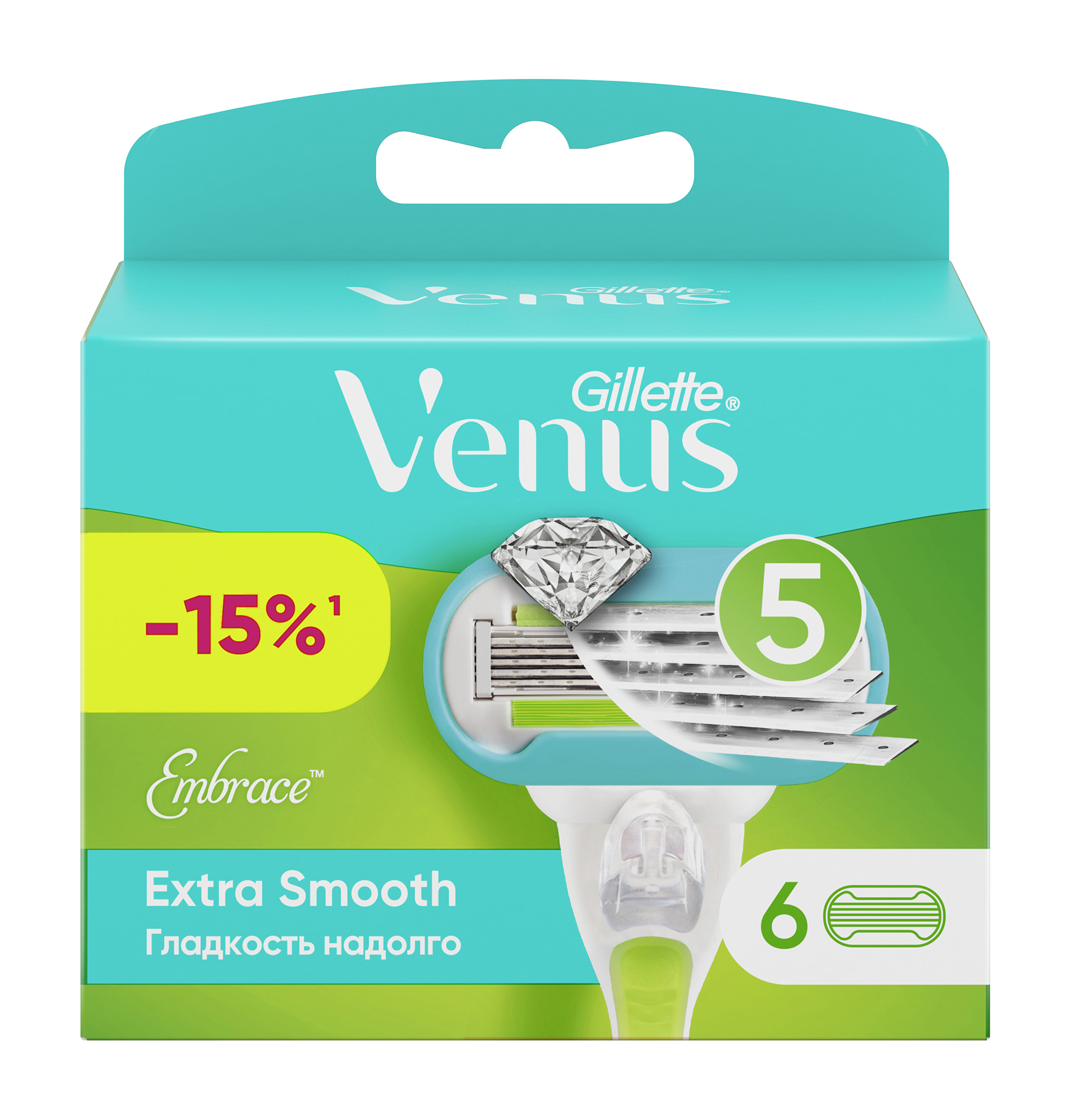 GILLETTE Кассеты для бритья Venus Embrace, 6 шт.