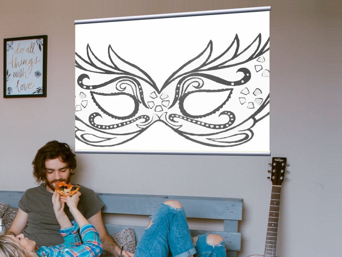 маска на холсте. карнавальные маски в живописи. театральные маски в интерьере. маска венецианская «муза короля». венецианская маска картина.