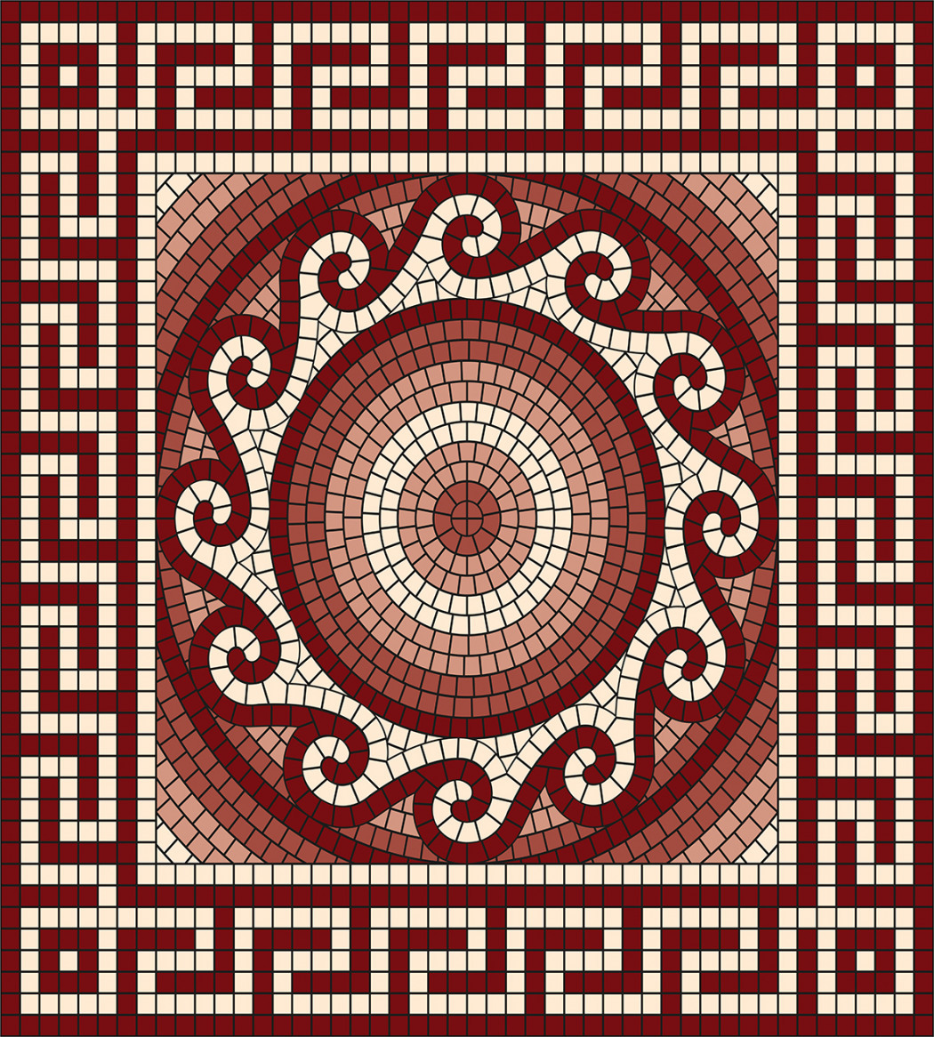 Греческий орнамент Меандр мозаика