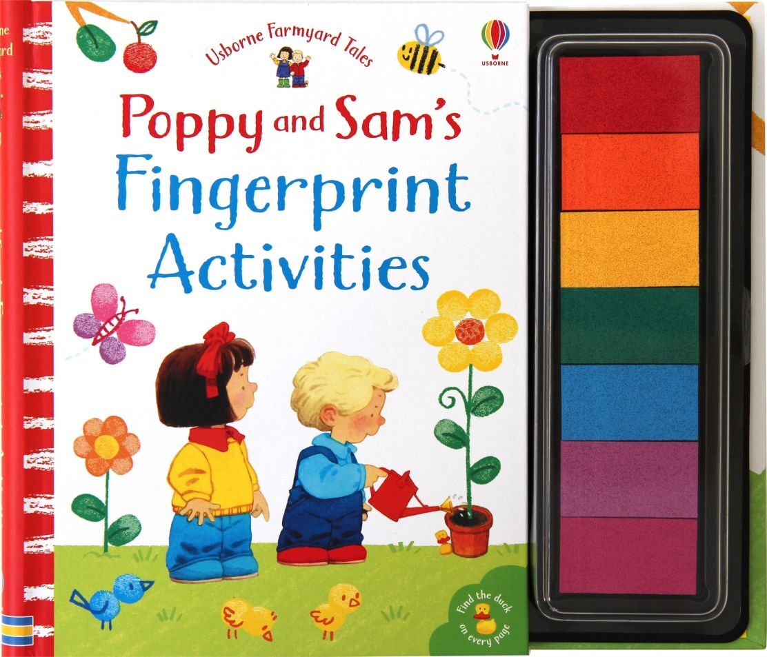 Usborne Farmyard Tales Poppy and Sam's Fingerprint Activities рисование пальчиками книга и краски