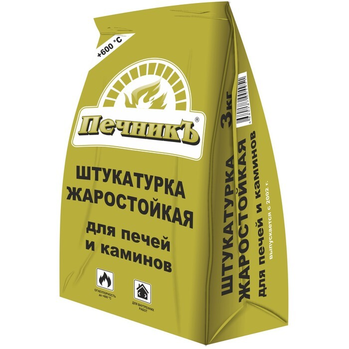 Штукатурка жаростойкая для печей и каминов Печникъ 3,0 кг