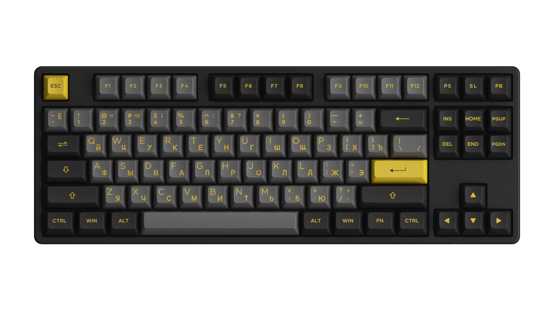 AKKOИгроваяклавиатурапроводная5087SBlack&Gold,(V3ProCreamYellow),Русскаяраскладка,черный,золотой