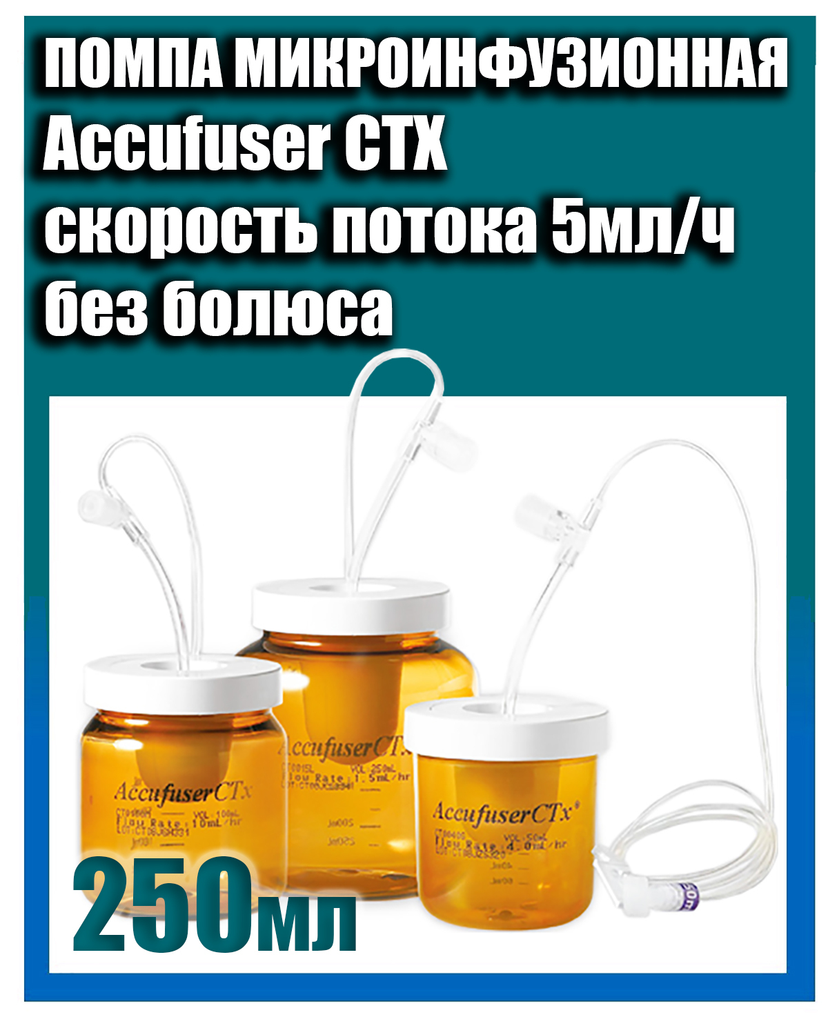 Помпа микроинфузионная стерильная Accufuser CTX 250 мл, скорость потока  5мл/ч, без болюса - купить с доставкой по выгодным ценам в  интернет-магазине OZON (606897585)