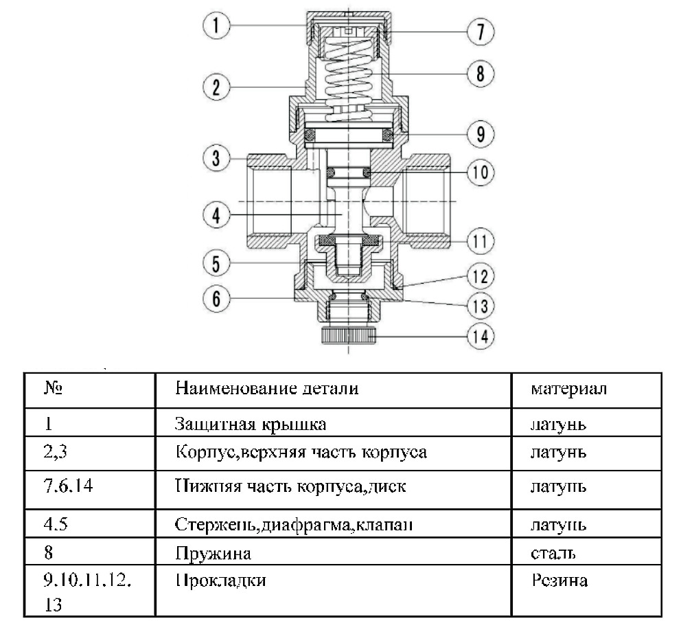 Регулятор давления воды чертеж