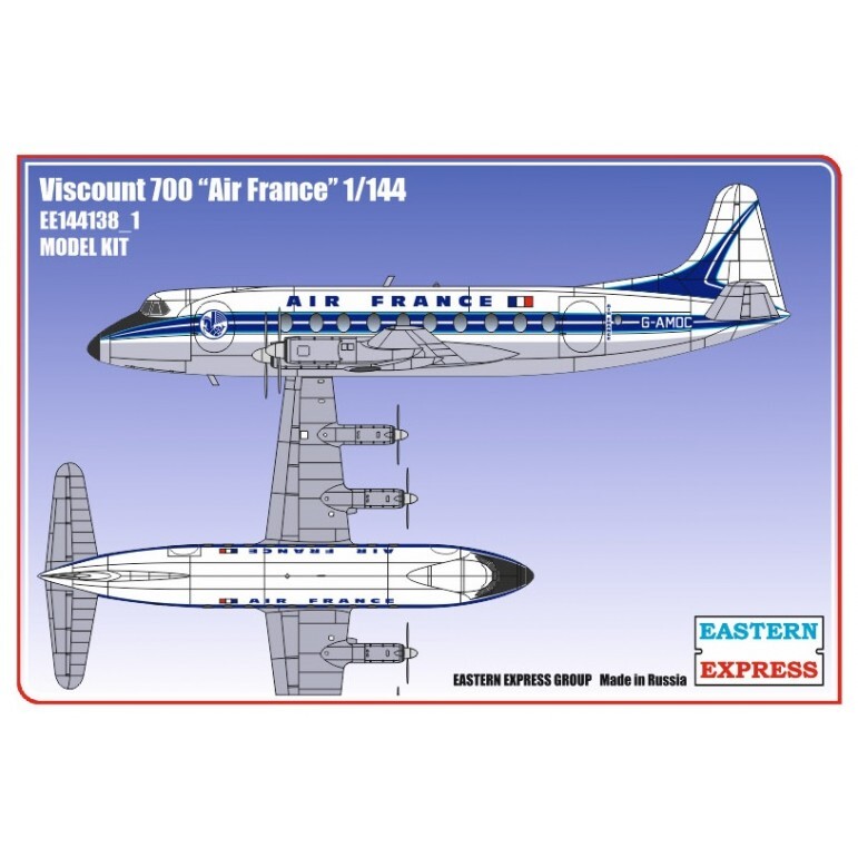 Сборная модель Восточный Экспресс ЕЕ144138_1 Viscount 700 Air France Масштаб 1/144