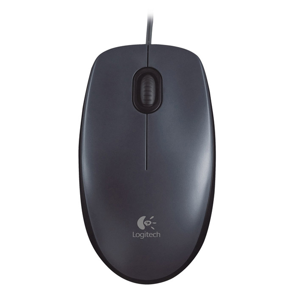 LogitechМышьпроводнаяM90,черный,серый