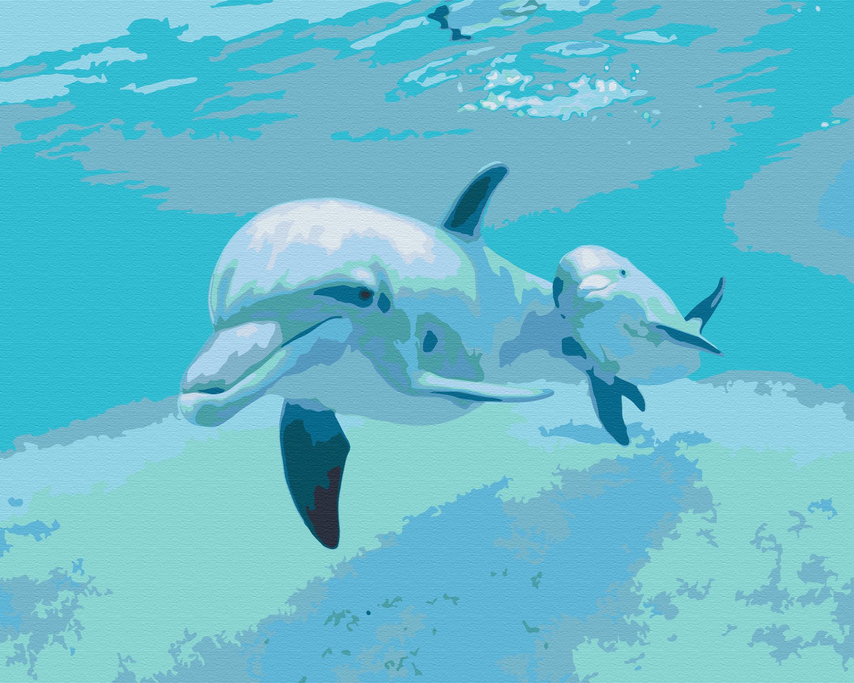 Дельфины цифровой арт