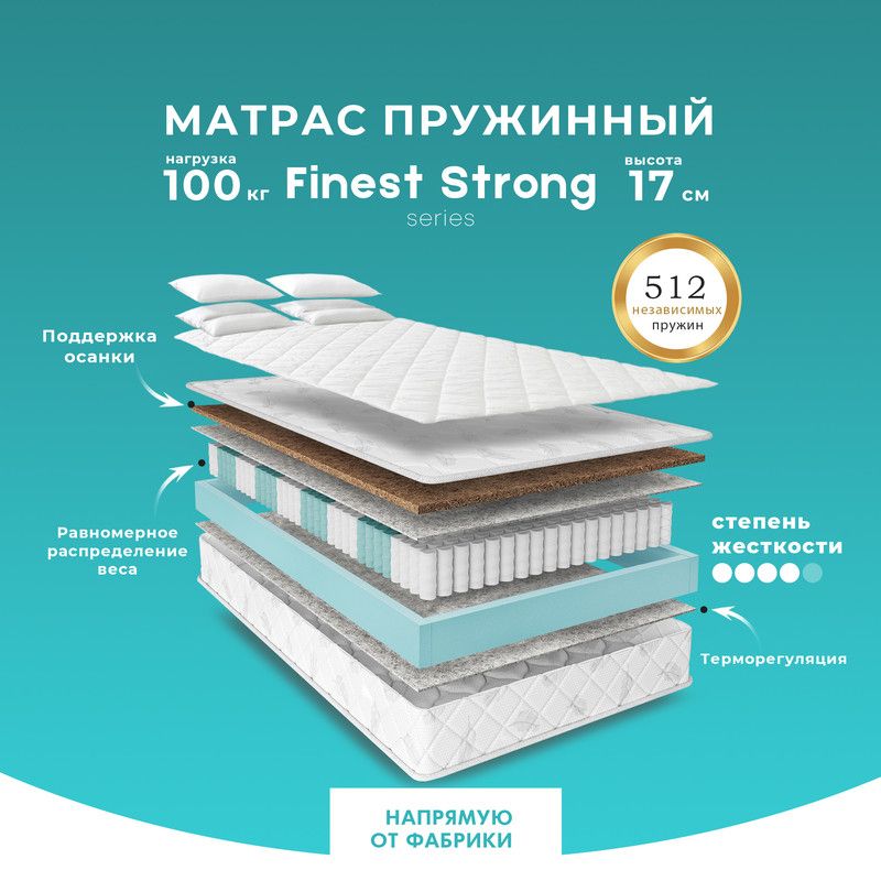 PRIMESLEEPМатрасFinestStrong,Независимыепружины,85х180см