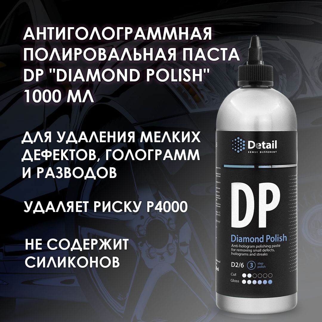 Полировальная паста DETAIL DP "Diamond Polish" антиголограммная 1 л.