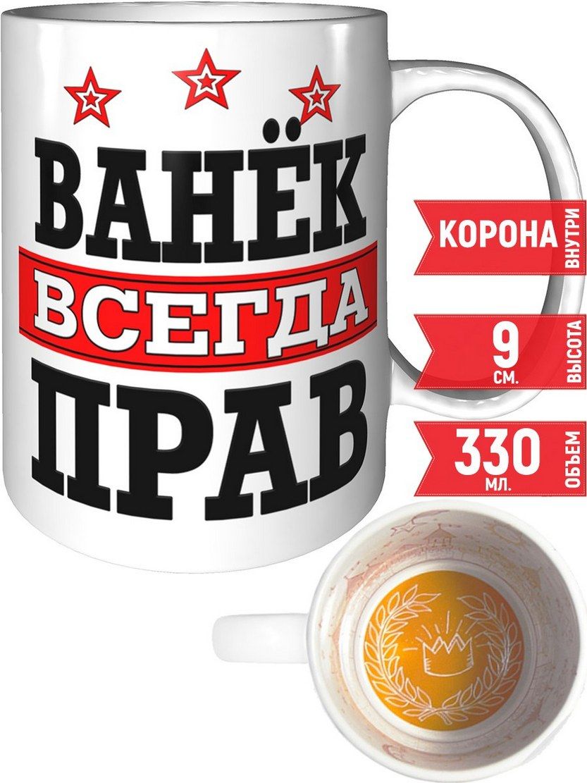 Имя ванька. Кружка Великий чемпион. Кружка весом 5 кг.