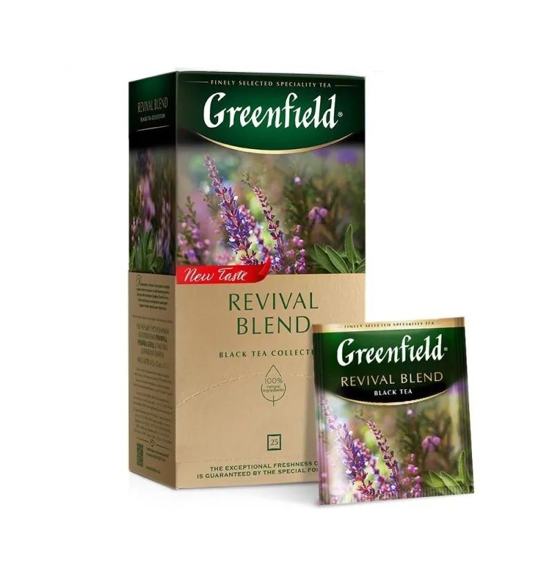 ЧайвпакетикахчерныйGreenfieldRevivalBlend(РевайвалБленд),25пак