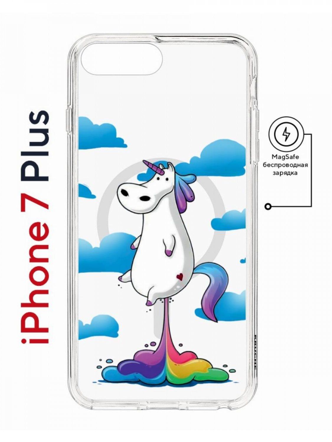 Чехол на iPhone 7 Plus, 8 Plus Kruche Print Flying Unicorn, защитный бампер  на Айфон 7 Плюс, 8 Плюс с принтом, накладка с магнитом - купить с доставкой  по выгодным ценам в интернет-магазине OZON (838876252)