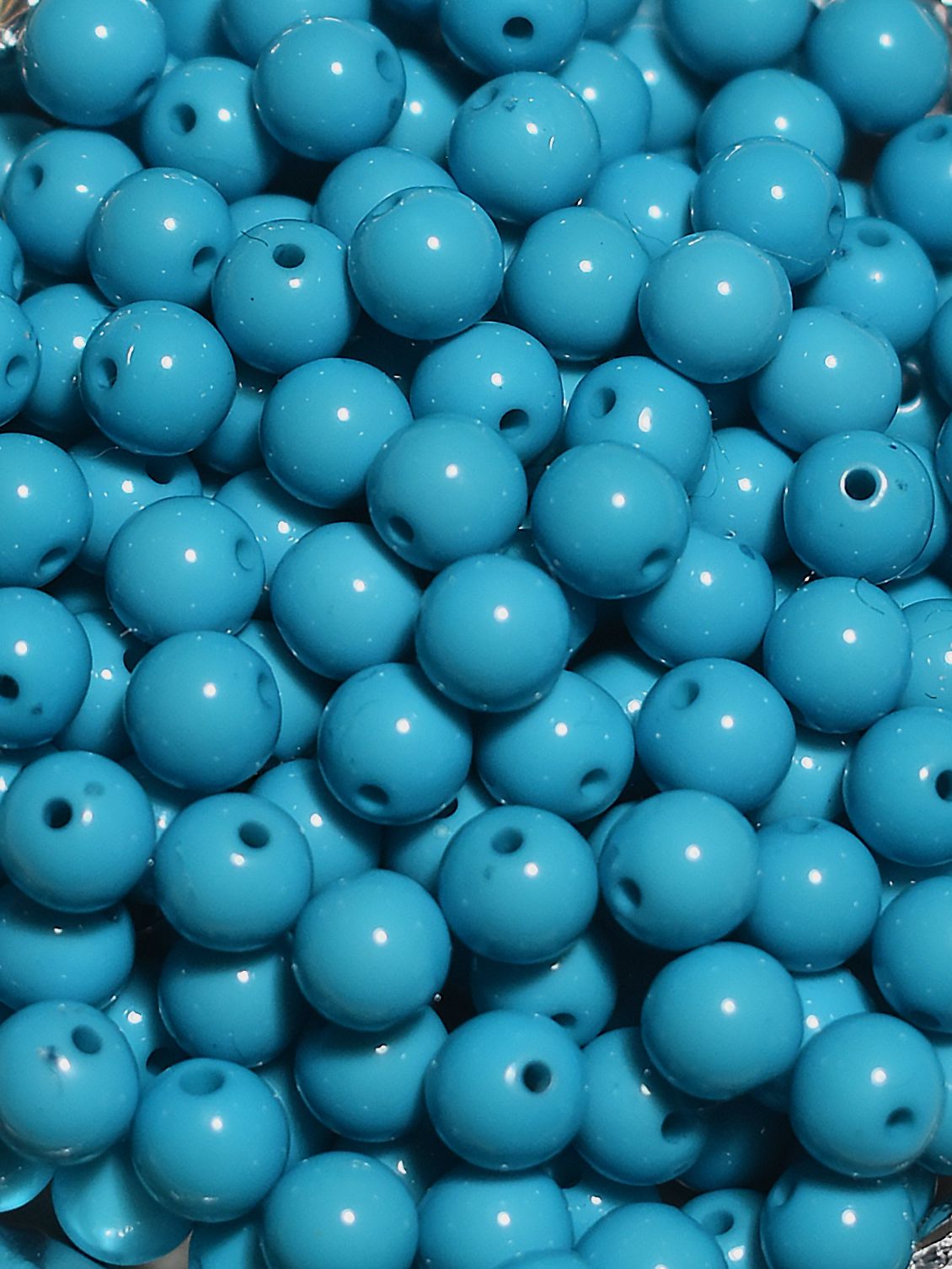 8 мм шары. Бусины (пластик) 06 голубой.