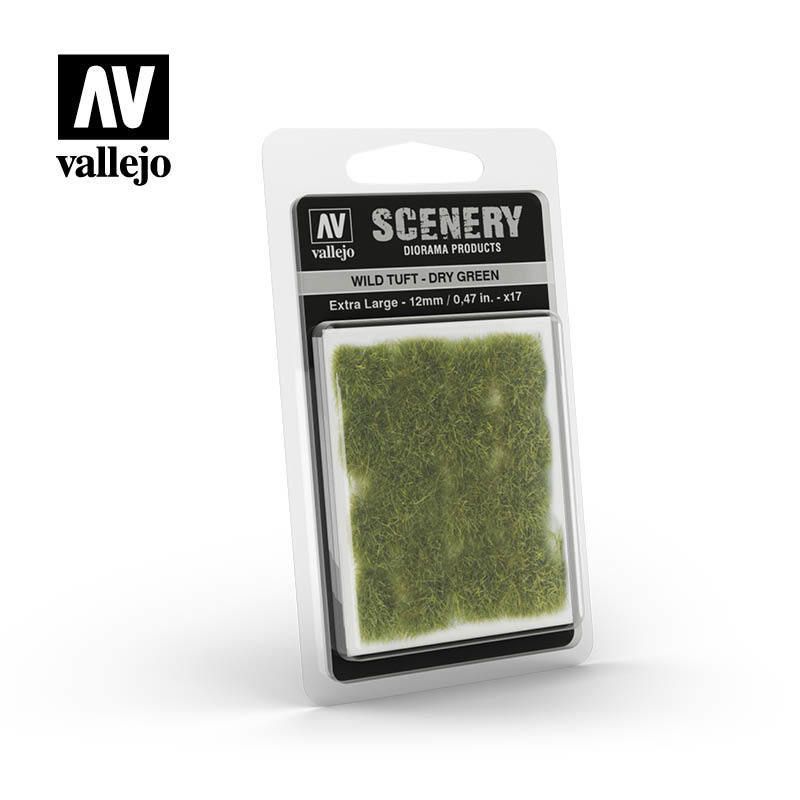 Материал для оформления подставок миниатюр Vallejo Wild Tuft - Dry Green 12мм