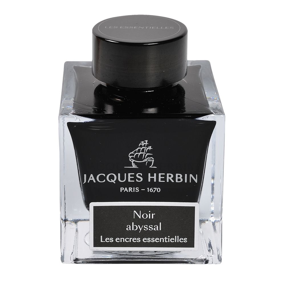 Чернила в банке Herbin Prestige, 50 мл, Noir abyssal Бездонный черный