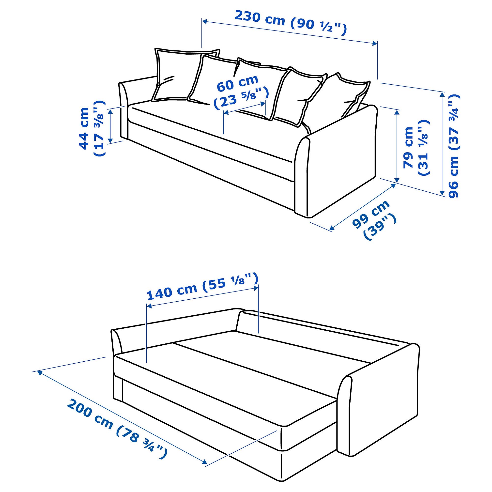 маленький диван икеа размеры