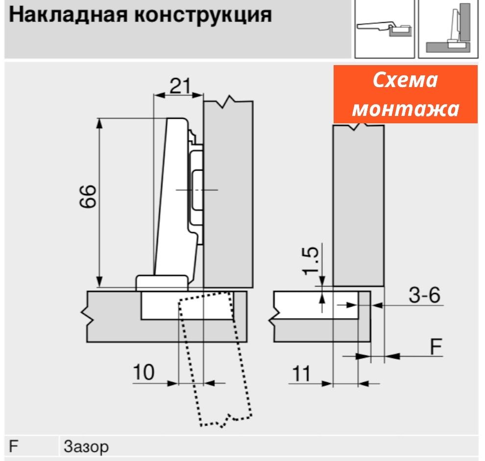 Петля мебельная блюм с доводчиком