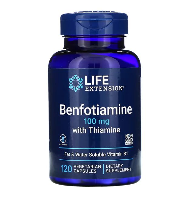 LifeExtensionBenfotiaminewithThiamine,100мг,120капсул