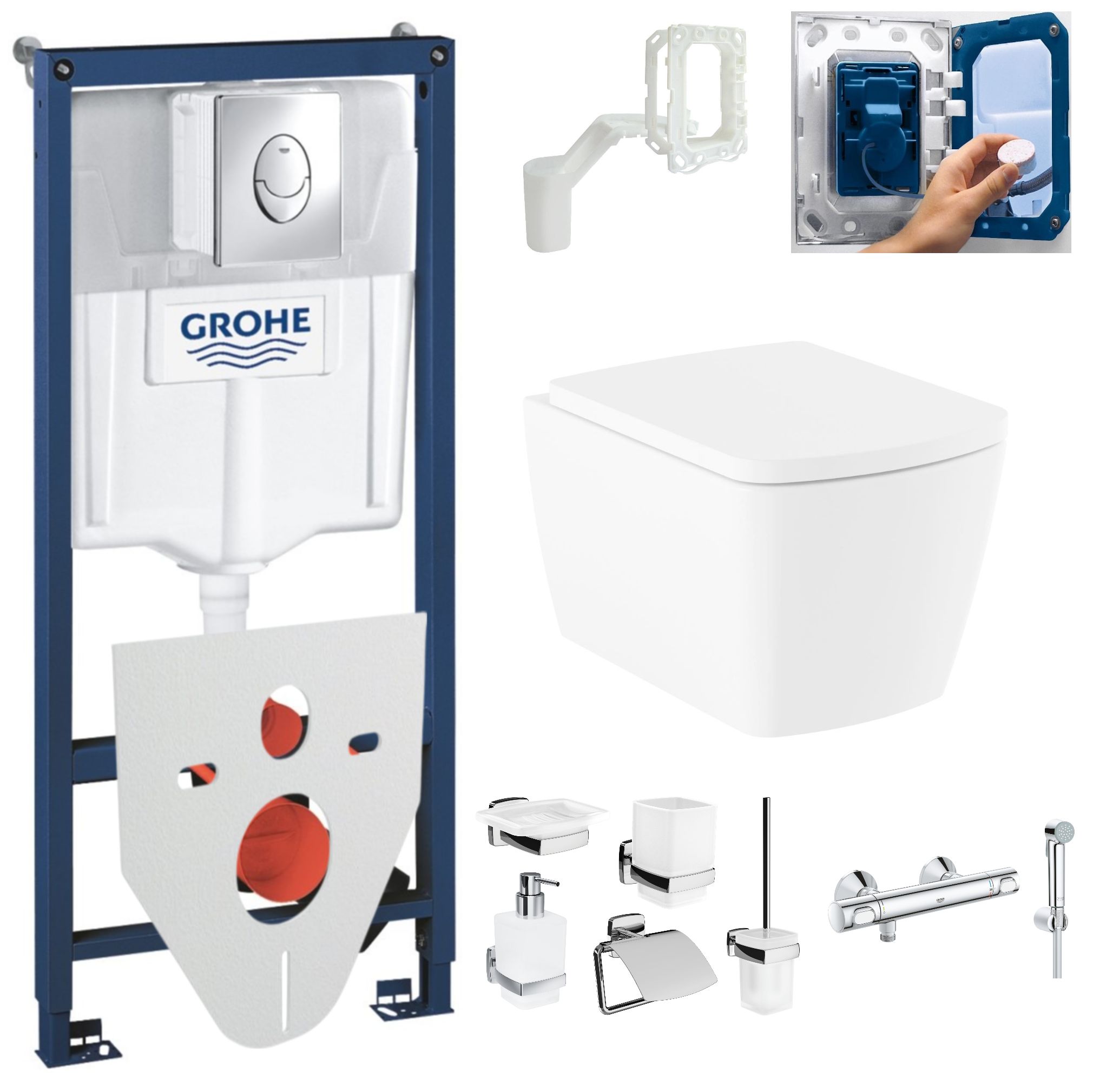 Комплект инсталляция Grohe 38772001+ подвесной унитаз connect