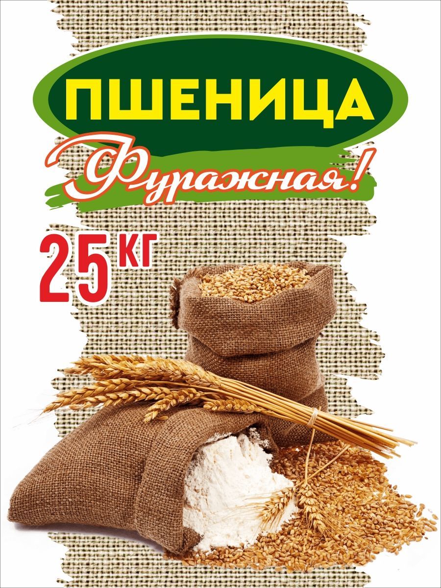 Пшеница фуражная (зерно) 25 кг.