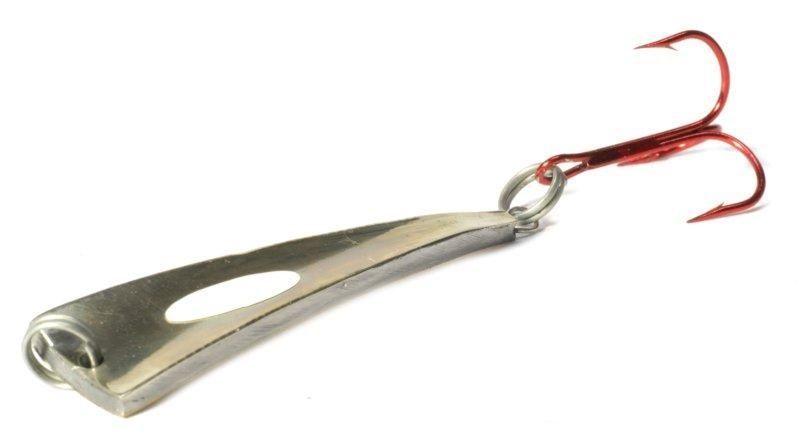 Блесна 50мм, 10гр, цвет (латунь/нейзильбер) тройник