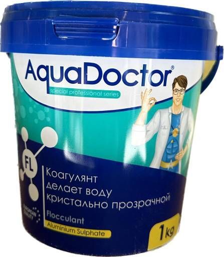 Коагулянт в гранулах (порошок) AquaDoctor FL 1 кг. Средство для осветления воды в бассейне