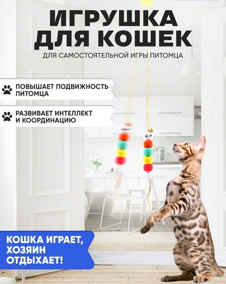 Игрушка для кошек House Like it, дразнилка для кошек, подвесная игрушка -  купить с доставкой по выгодным ценам в интернет-магазине OZON (667023790)