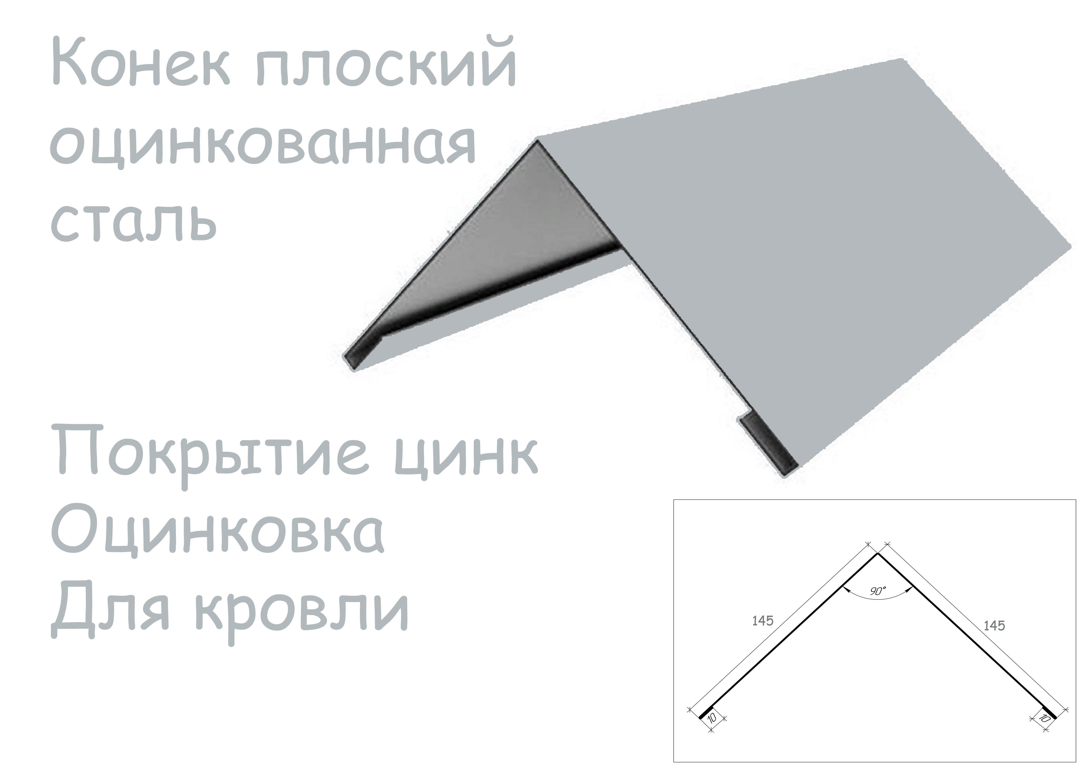 Конекплоский(угол)145x145,оцинкованнаясталь,длина1.25метра,толщина0.4мм,3шт.