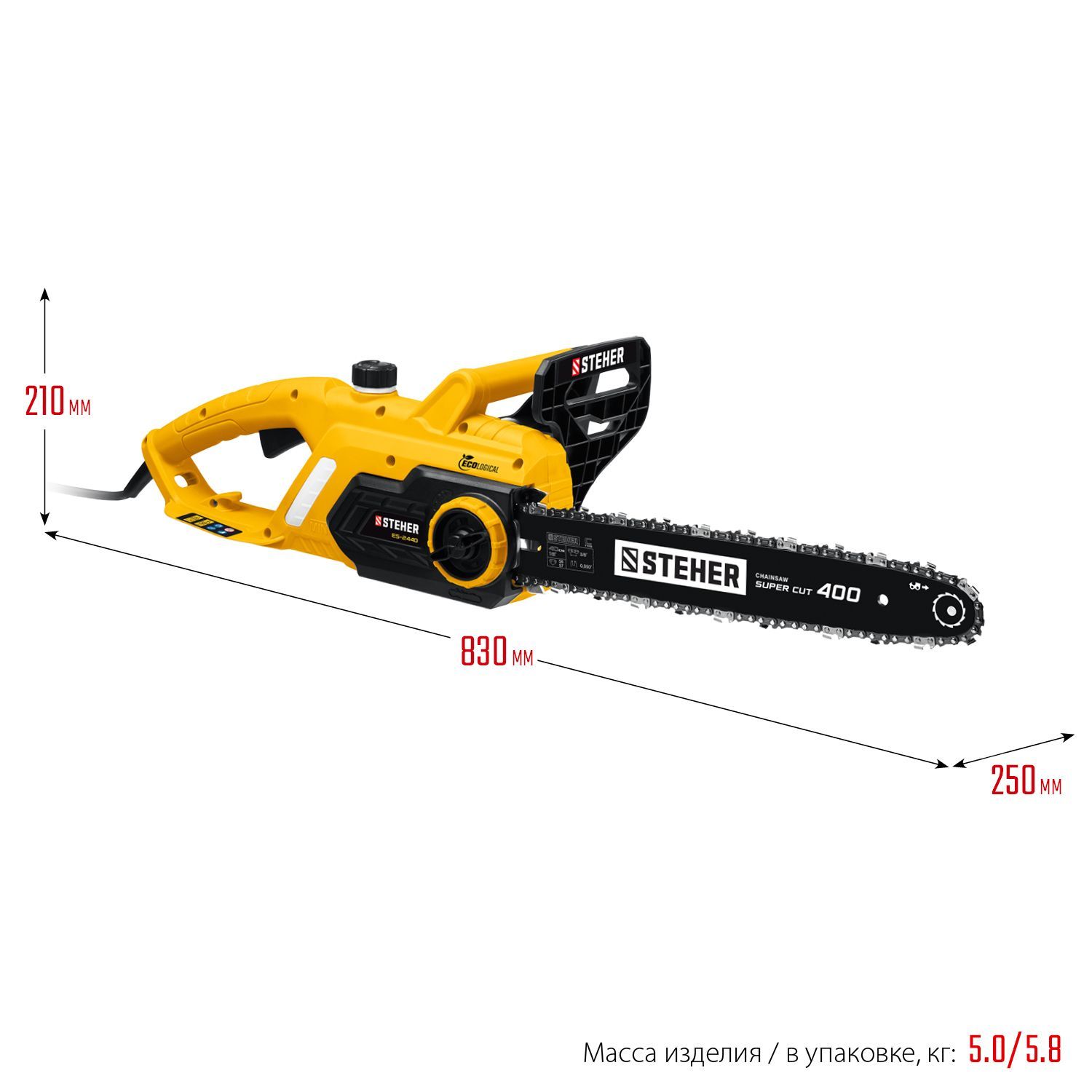 STEHER2400Вт,40смшина,электрическаяцепнаяпила(ES-2440)