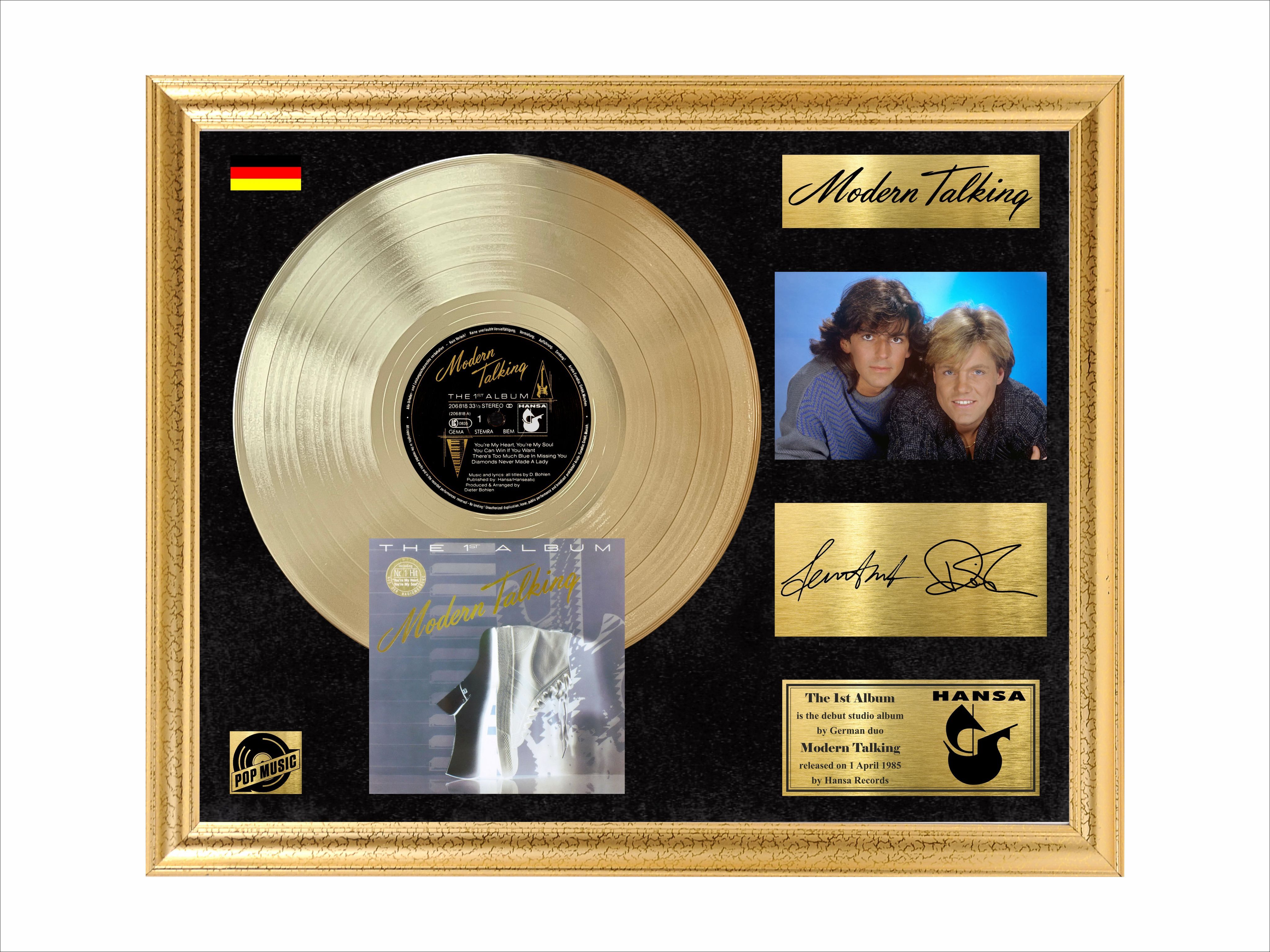 Modern Talking 1st album золотой винил в рамке с автографами Томаса Андерса  и Дитера Болена - купить по низкой цене в интернет-магазине OZON (956406880)