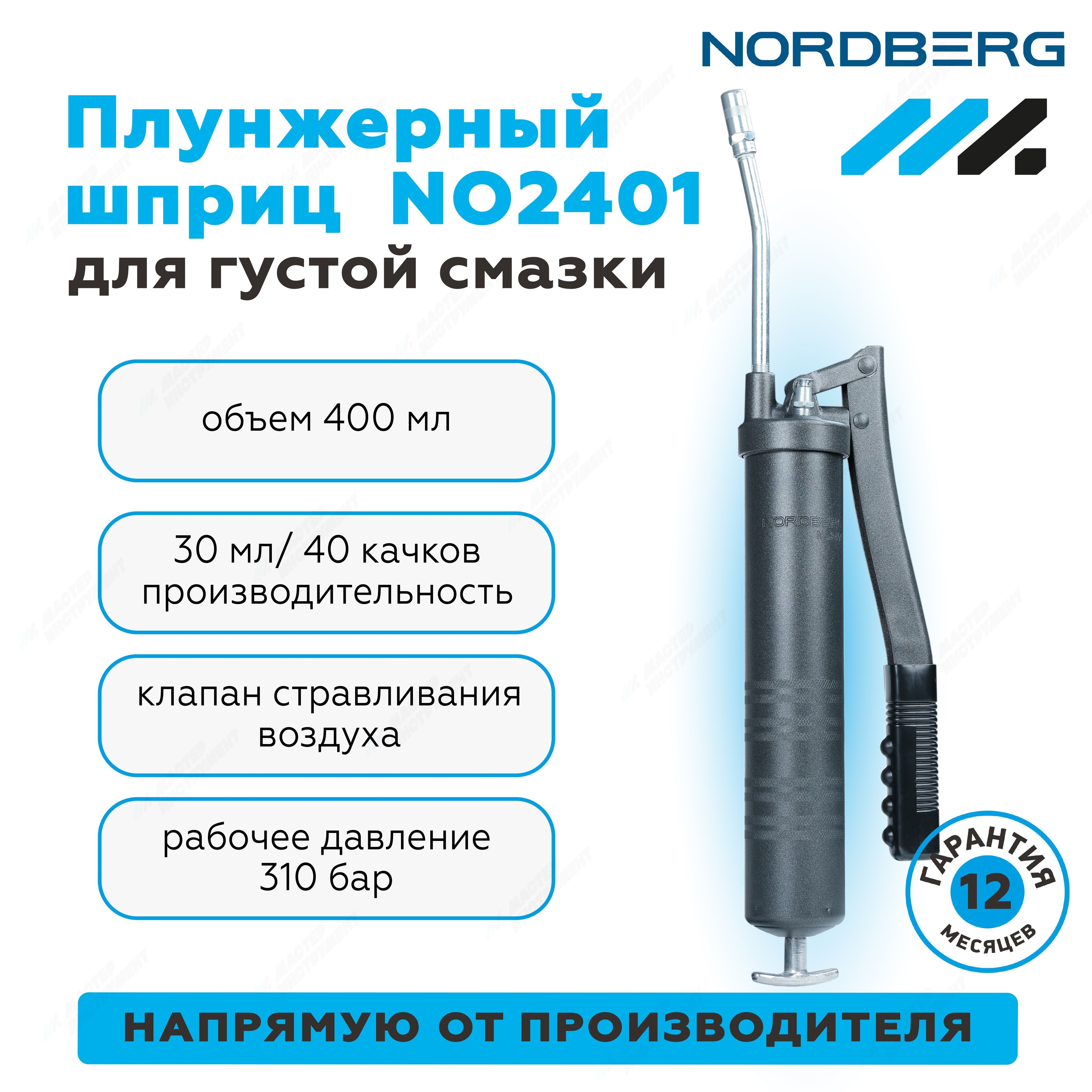 Шприц плунжерный для смазки 400 мл. Плунжерный пневматический шприц для густой смазки 400мл NORDBERG no3400. Шприц плунжерный для густой смазки 400 мл..