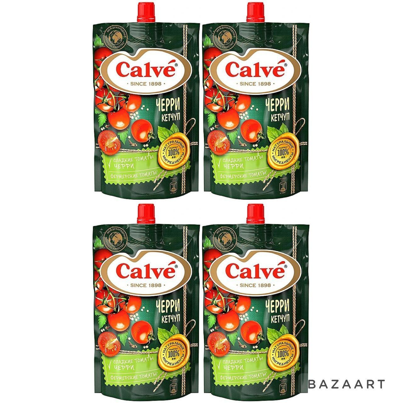 Calve, кетчуп Черри,4 шт по 350 г