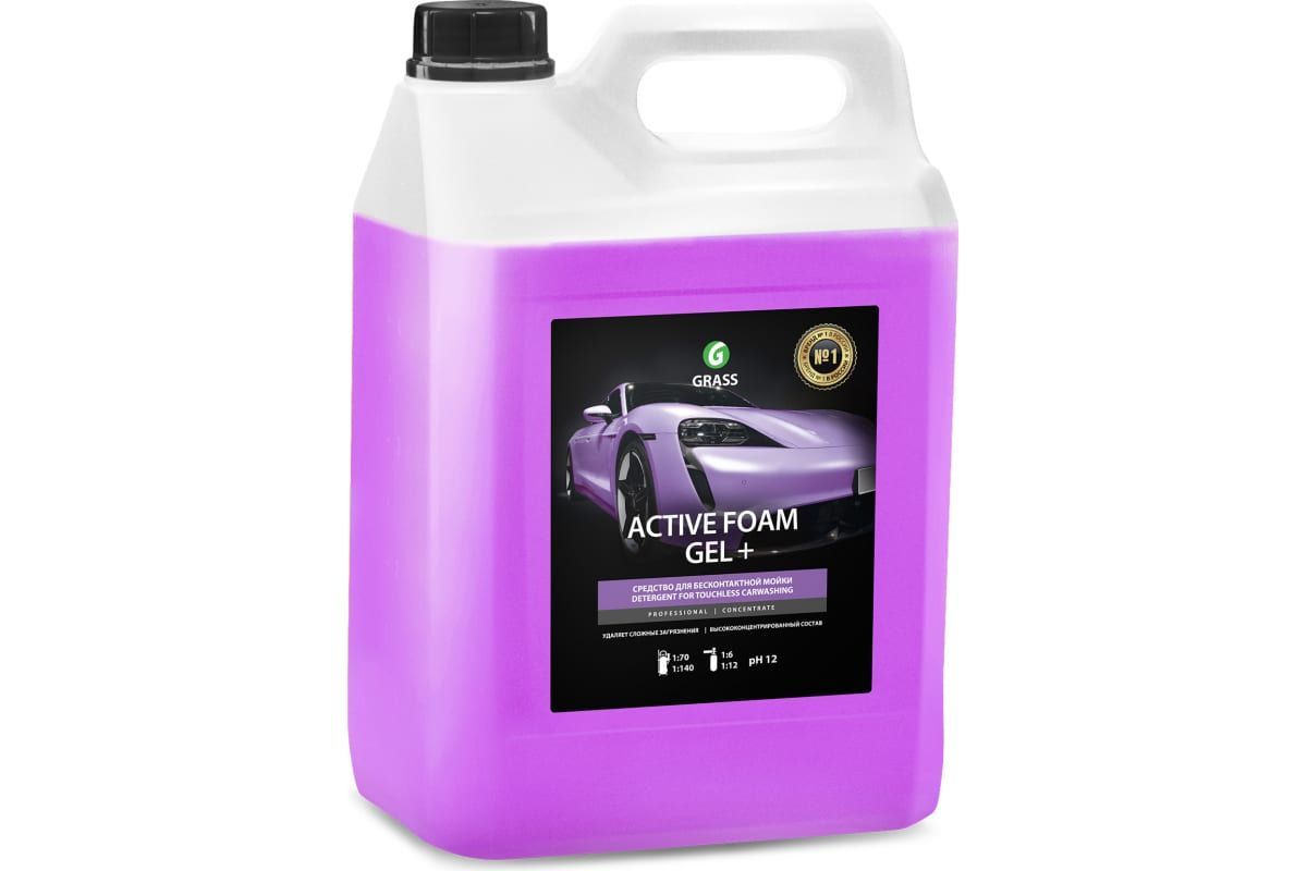 Автошампунь GRASS Активная пена "Active Foam Gel +" канистра 6 кг. 113181