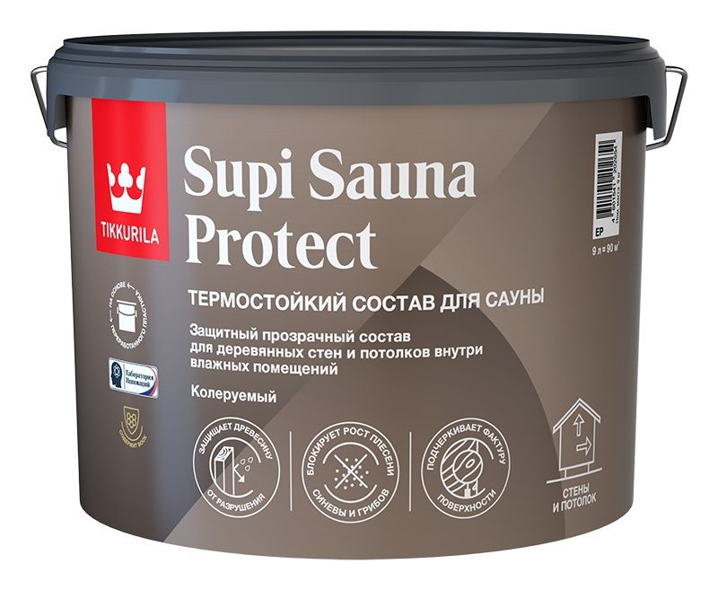 Состав Tikkurila SUPI SAUNA PROTECT EP полуматовый 9л