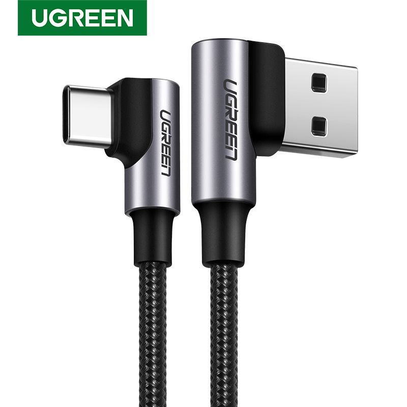 КабельзарядкиипередачиданныхUgreenUSB-CMale-USB2.0AMale(угловой90),1м,цветчерный(20856)