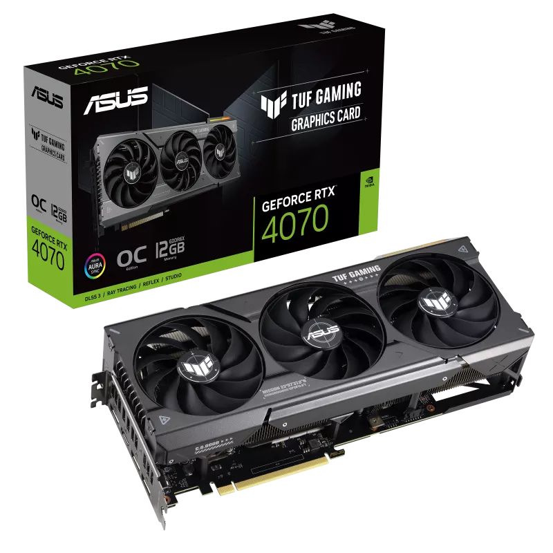 ASUS Видеокарта GeForce RTX 4070 TUF Gaming OC 12 ГБ (TUF-RTX4070-O12G-GAMING
)