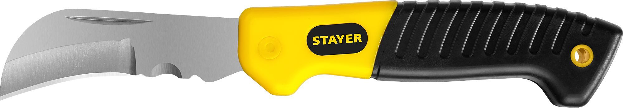 Монтерский складной нож изогнутое лезвие STAYER (45409)