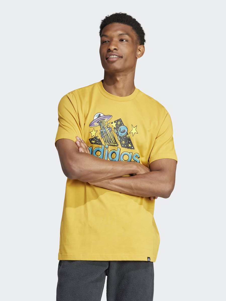 Adidas original store yellow t shirt