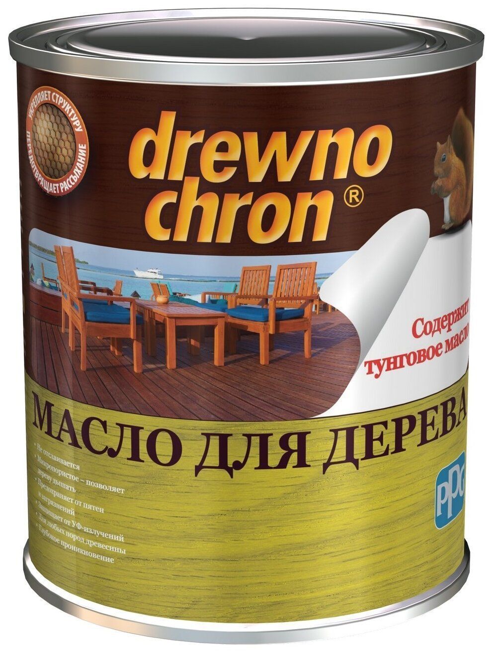 Drewnochron Olej do drewna/Древнохрон, 0.75л,Цвет Палисандр,масло для дерева