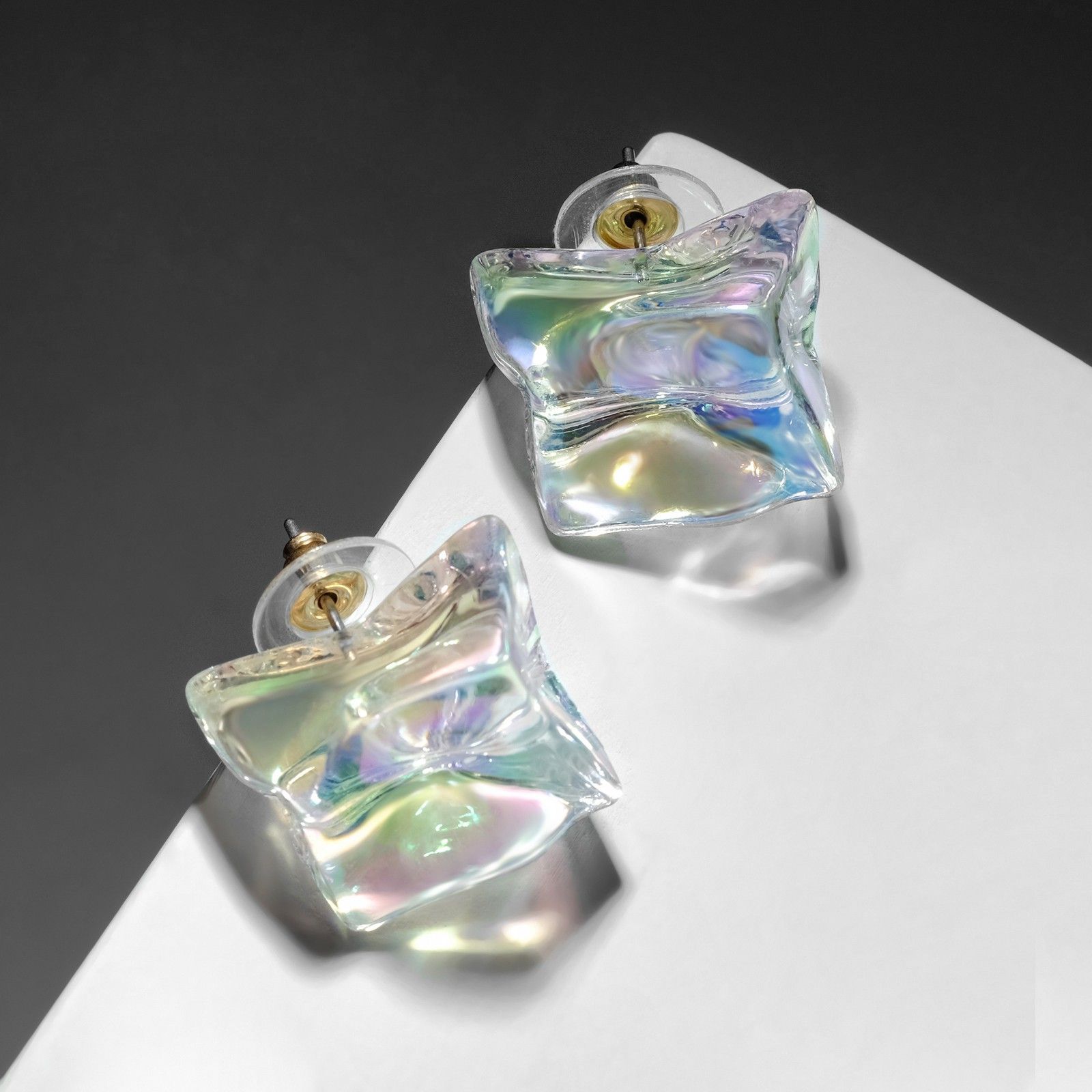Серьги, женская бижутерия, крупные, цвет прозрачный