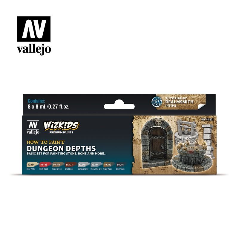 НаборкрасокVallejoTechniqueSet-DungeonDepths80251(8красокпо8мл)