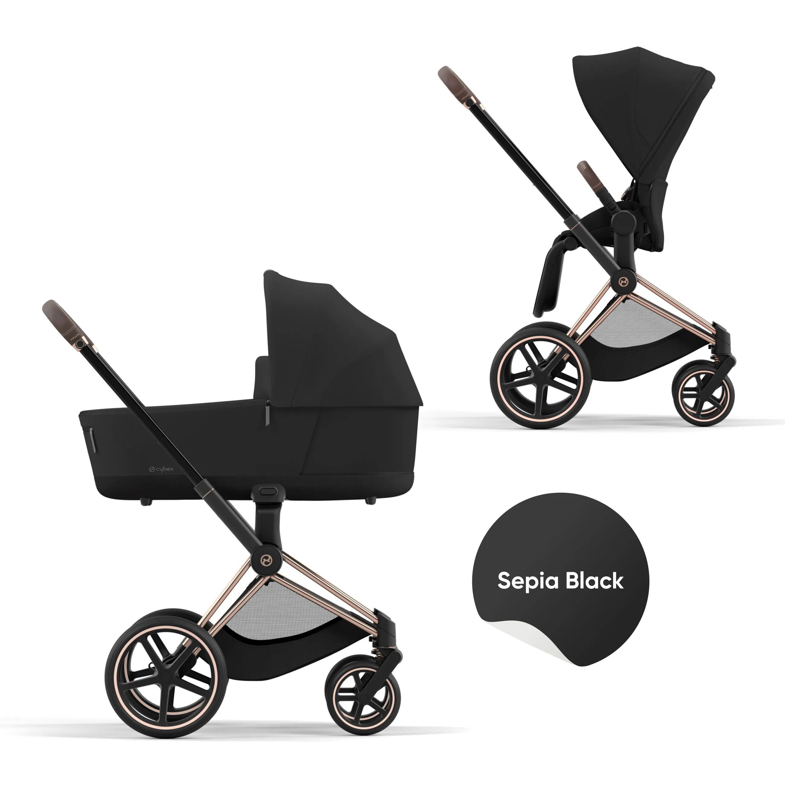 Cybex Priam IV Коляска 2 в 1, шасси Rose Gold/Sepia Black