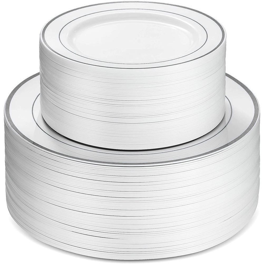 Plastic plates. Стеклянная пластина. серебряный пластик. silver plast. disposable plates.