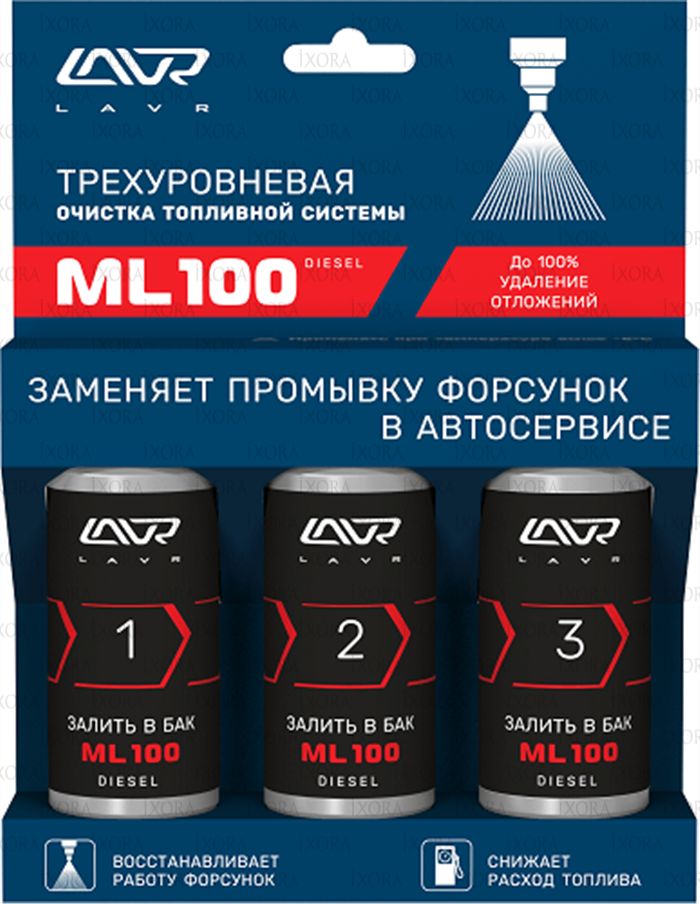 Lavr трехуровневый очиститель топливной системы lavr ml100 diesel, 0.36л ln2138