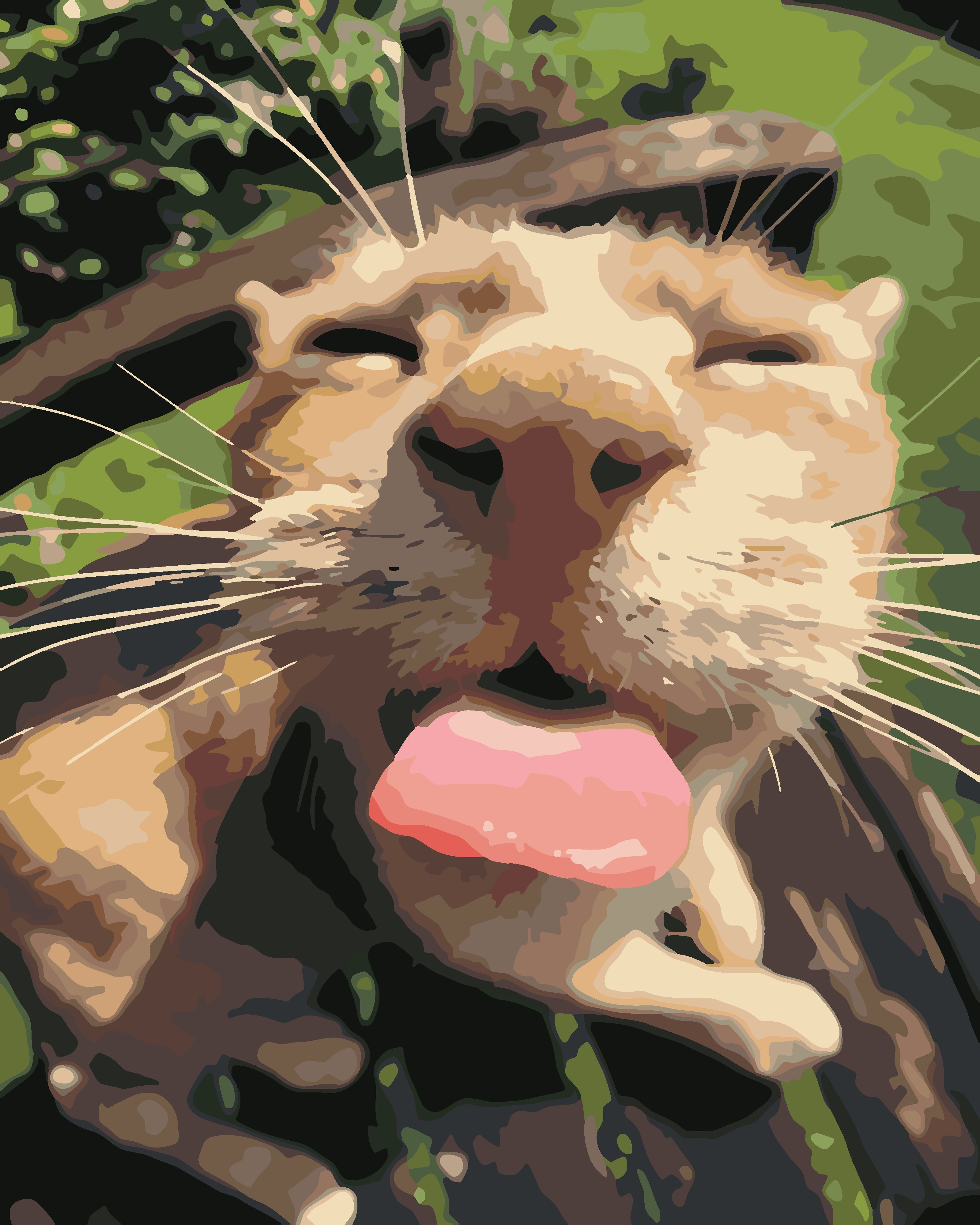 Кот смешной мультик раскраски картинки | Премиум векторы