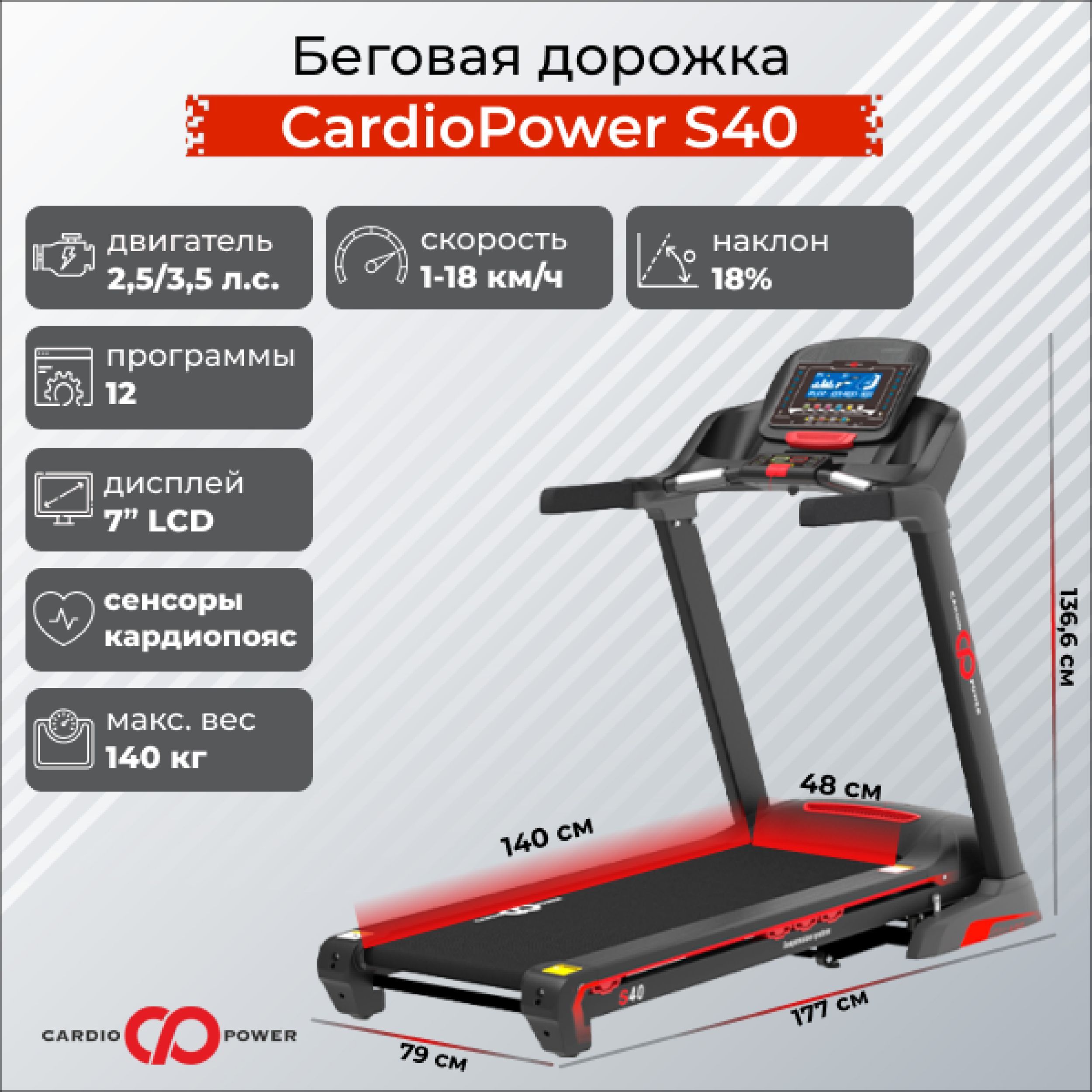 Беговая дорожка cardiopower t30