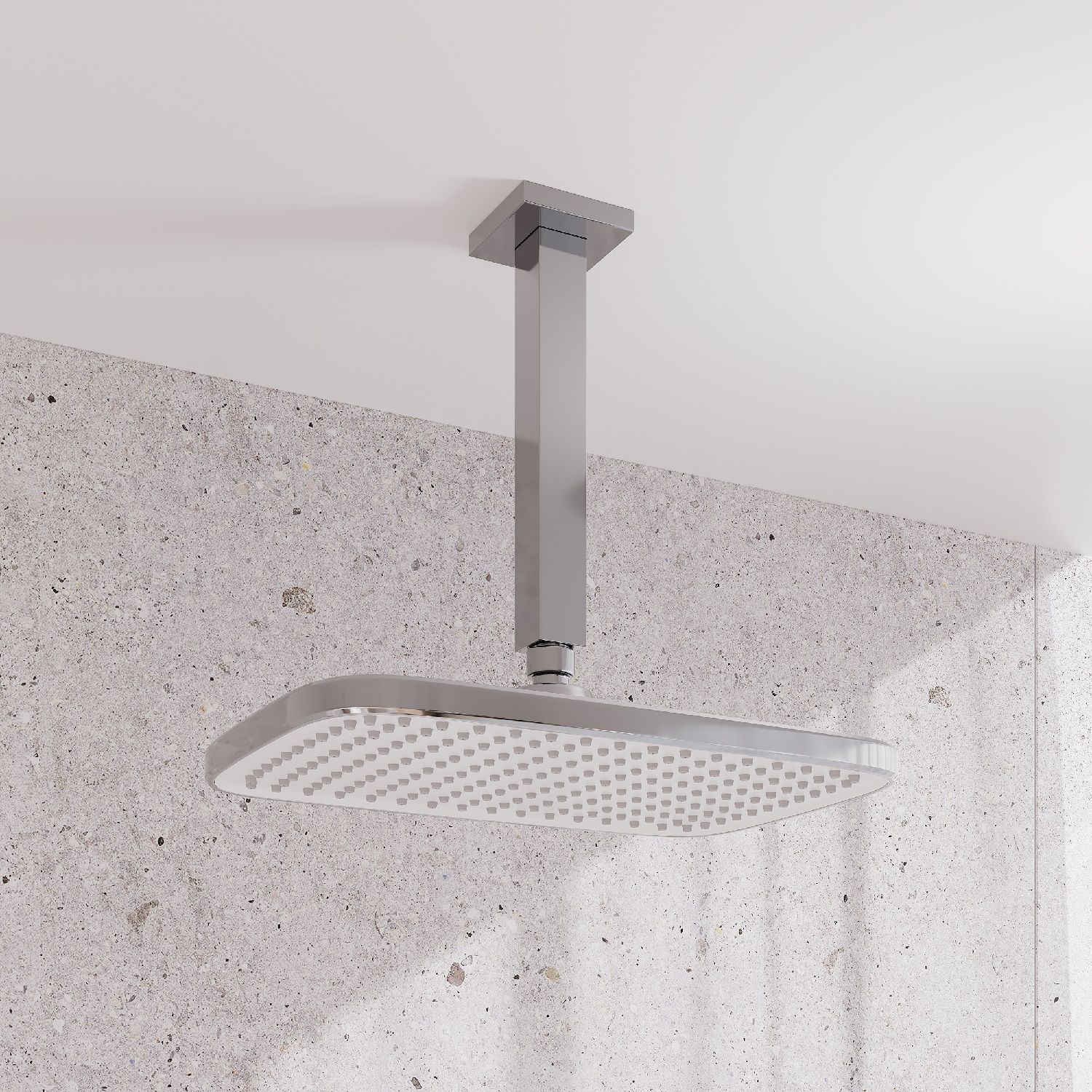 Фото товара на маркетплейсе ozon Верхняя лейка для тропического душа IDDIS, прямоугольная, хром с белым, Esper, ESP25CSi64