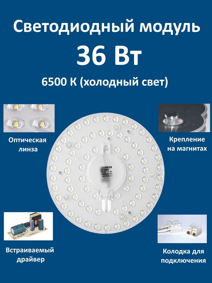 Светодиодныймодуль36Вт,IP21,Холодныйбелый,1шт