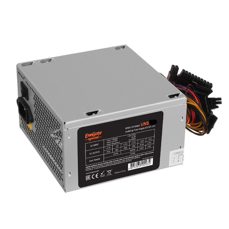 ExegateEX292164RUSБлокпитания750WExeGateUNS750ATX,12cmfan,24pin,4pin,PCIe,3xSATA,2xIDE,FDD